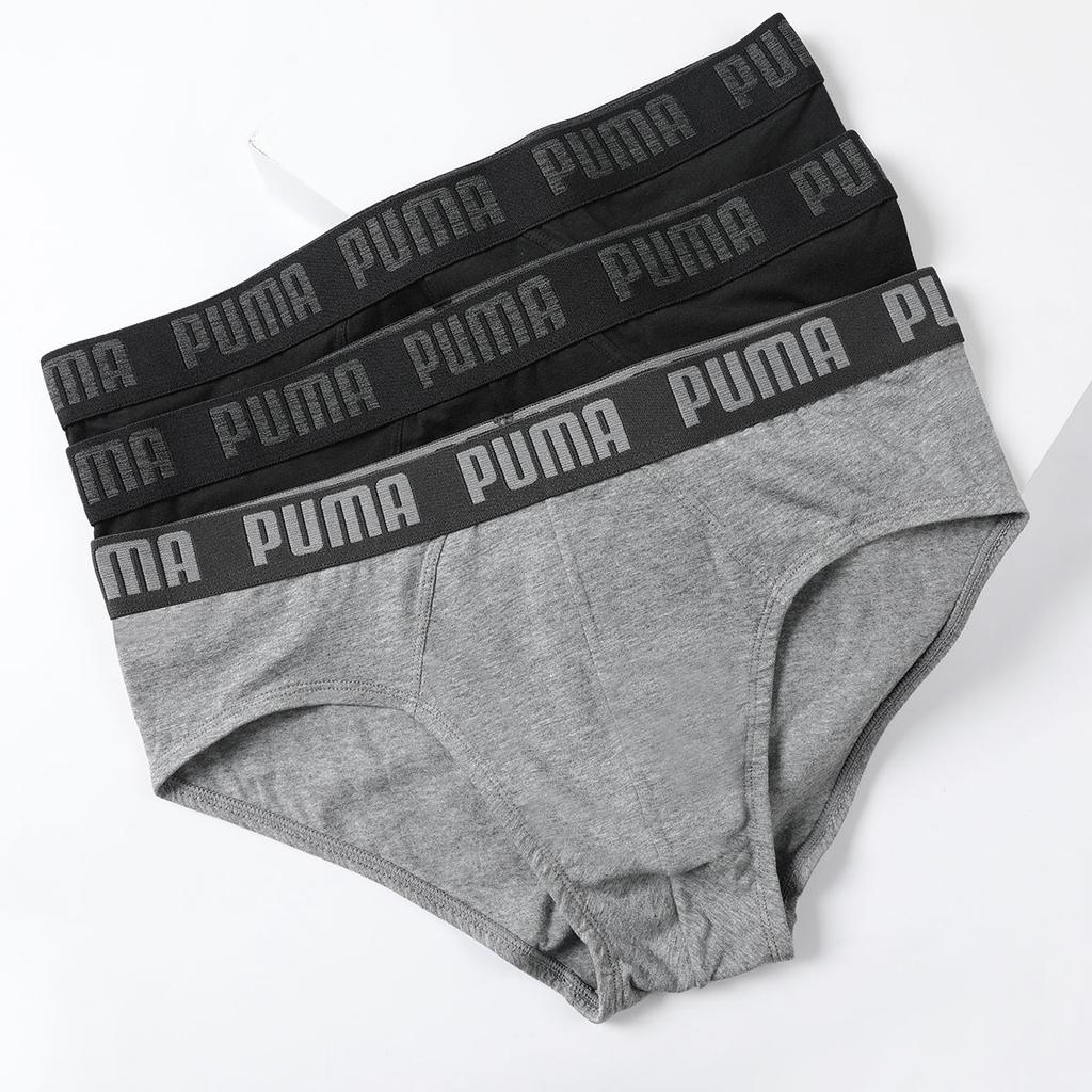 Puma Letter Logo Comfortable Triangle Underwear 3-Pack Men Underwear Black Gray 701230245-001