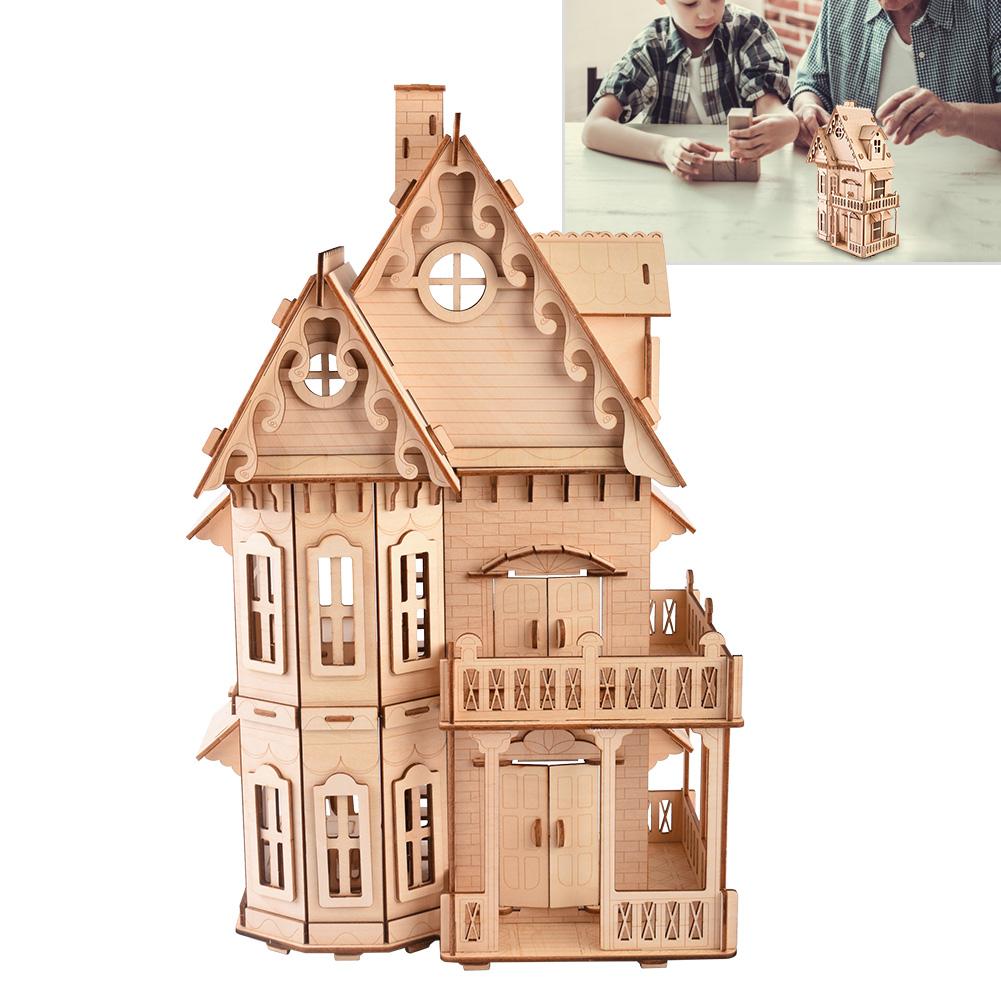 3D деревянная вилла головоломка игрушка развивающие поделки головоломка сборная модель подарок для детей взрослых