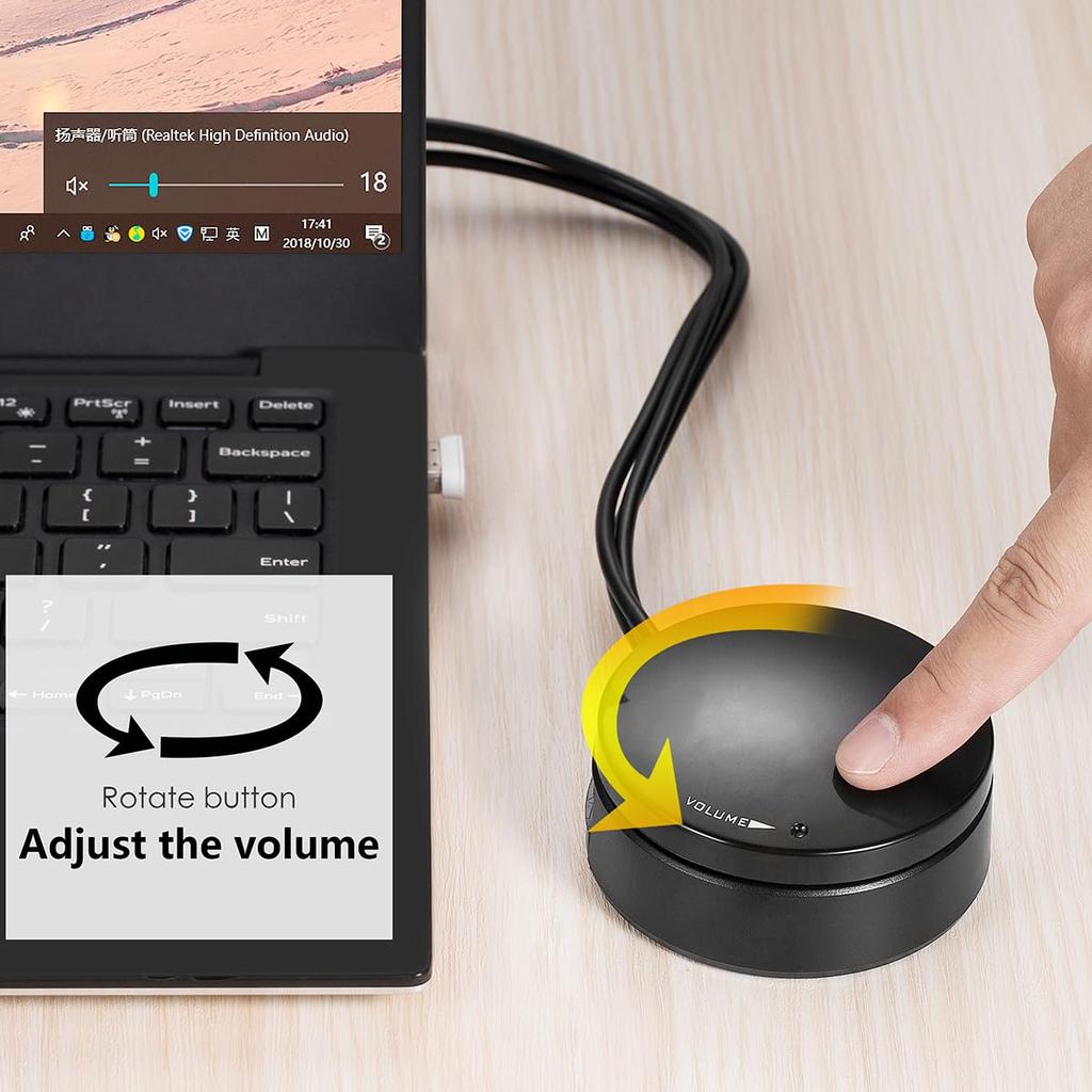 Мини 3,5 мм регулятор громкости для компьютера, аудиопереключатель с разъемом для микрофона для наушников/динамиков