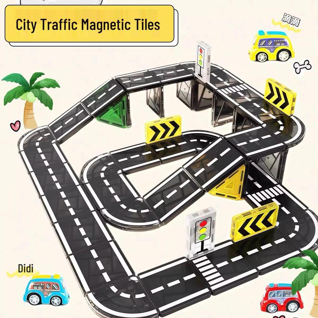 5.5СМ Магнитные Дорожные Трассы Автомобили Строительные Блоки для Детей