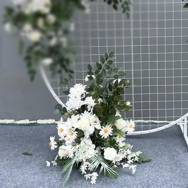 Свадебное шампанское Искусственные цветы Ряд Украшения для центра стола на вечеринку Декор арки Стена Окно Задник Композиция Реквизит Лист Подвесной Цветочный