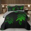 Green Leaves Bedspread Twin Queen Size Farmhouse Botanical Plant Coverlet Sets Spring Nature Leaf Quilt Set for Kids Teen Adults