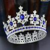 Round Full Circle Bridal Crown Baroque Alloy Rhinestone Crown Wedding Headdress Bridal Crown