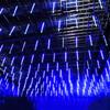 LED Meteor Shower Rain Lights Waterproof Falling Raindrop Fairy String Light for Christmas Holiday Party Decor Sense of Atmosphere Street Decoration
