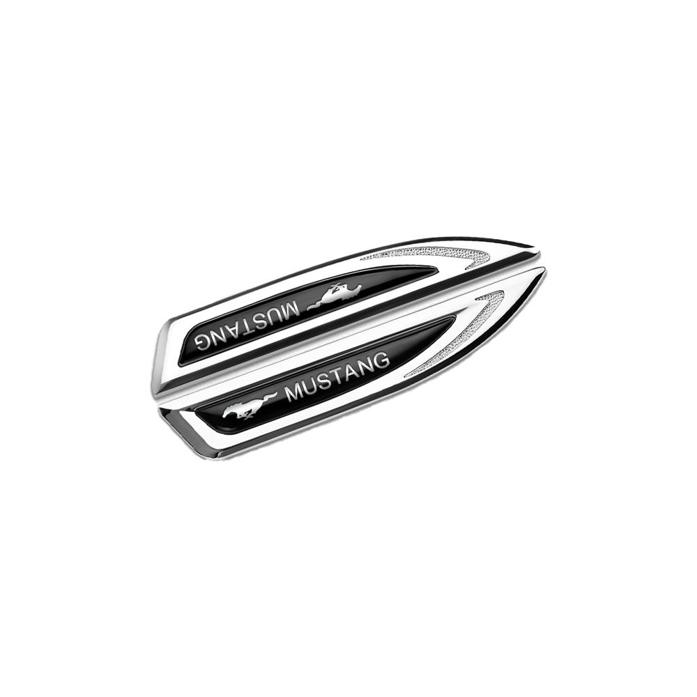 2pcs Metal Car Side Fender Emblem Badge Sticker Decal For Mustang Ford Fiesta Focus Kuga Mondeo Ranger Mk4 Explorer Fusion Mk3
