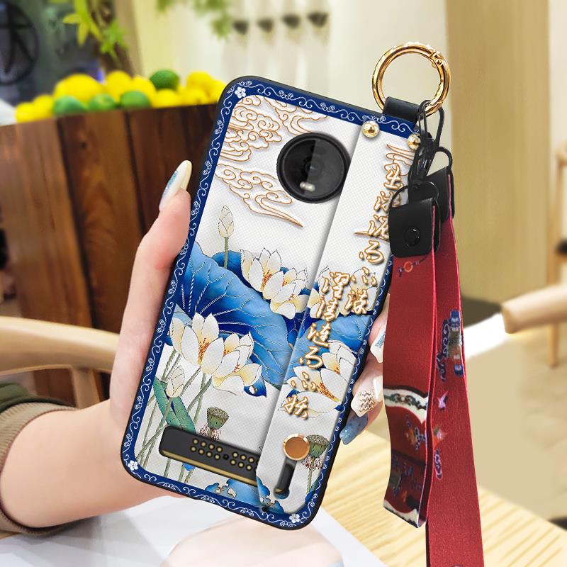 Ring Phone Holder Phone Case For MOTO Z4 Play For Mom Elderly lady Lanyard Anti-knock Anti-dust Soft case Dirt-resistant