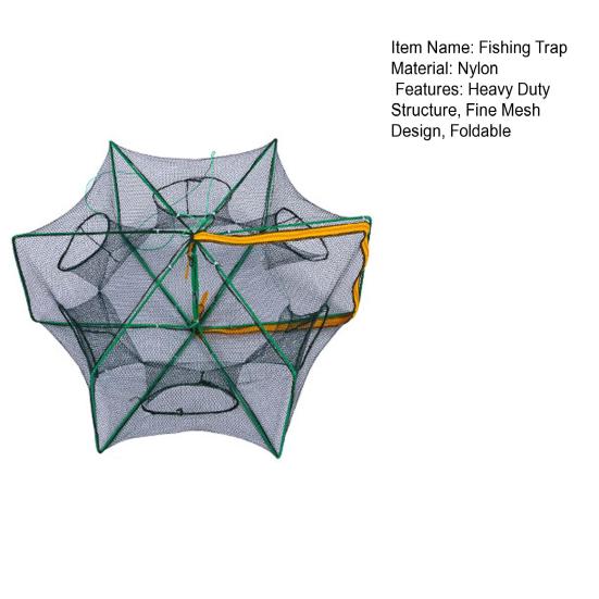 Foldable Fishing Bait Trap 6/8/10/12/16 Holes Heavy Duty Fine Mesh Portable Collapsible Shrimp Minnow Crawfish Catcher Trap Cast Trap Net Dip Cage