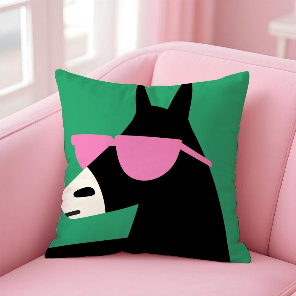 Funny And Fun Pictures Of Happy Animals Cushion Cover Linen Pillowcase Cover Soft Decor for Sofa Home Room