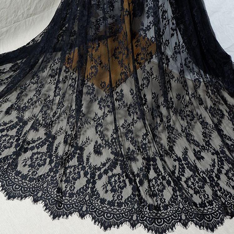 3 Meters Eyelash Lace Fabric, WM ,French High-end Designer Clothing Eyelash Lace Fabric Silk Yarn Lace Trim DIY Wedding Veil Dress Home Accessories
