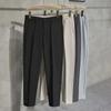 Men's British-Style Slim-Fit Tapered Suit Trousers - Solid Color, Wrinkle-Free, Spring/Autumn Casual Pants