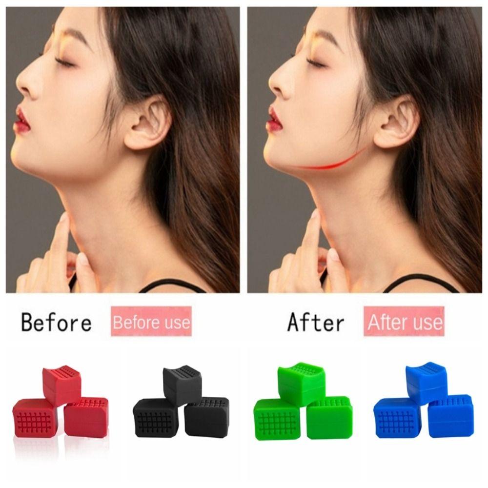2PCS Food Grade Silicone Jaw Exerciser Tear Resistance Face Fitness Ball Jawliner Facial Chew Lips