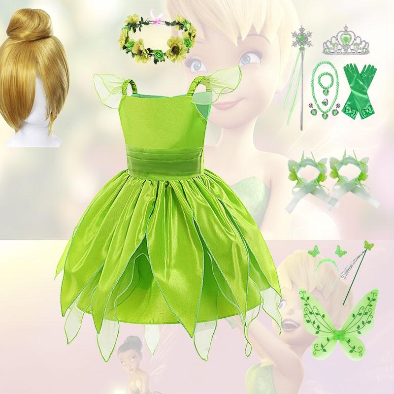 Children's Tinker Bell Fairy Princess Dress Polyester Fiber Fabric Perfect For Kids' Halloween Cosplay 80-150cm