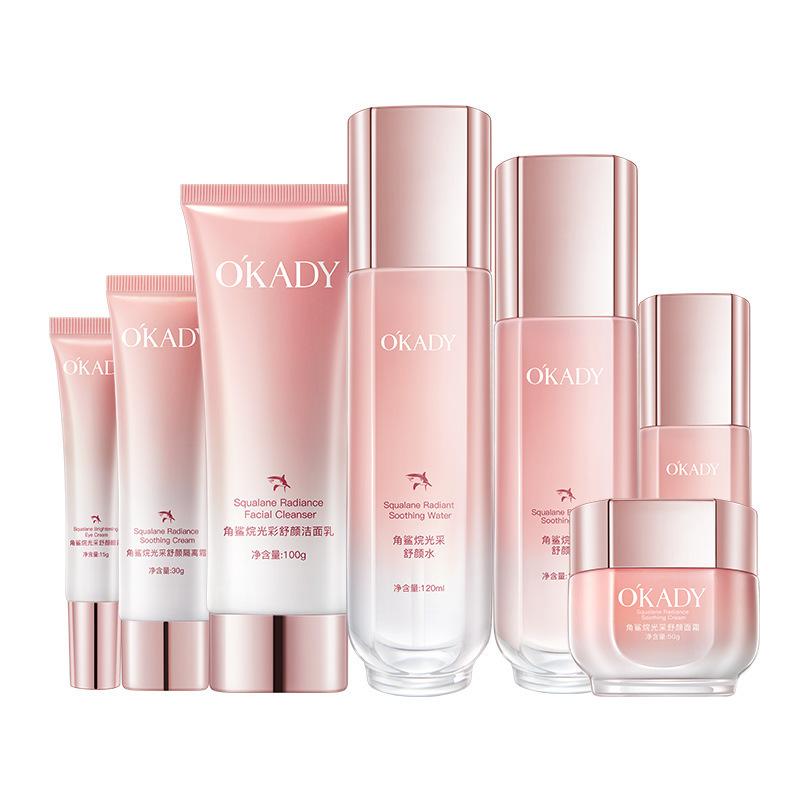 7 Step Skincare Bundle with Squalane for Hydrating, Moisturizing, Smoother Looking Skin