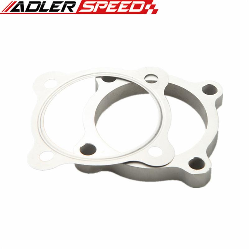 2.5'' 4 Bolt Turbo Discharge Downpipe Exhaust Flange+Gasket For T3 50AR T3/T4 T3