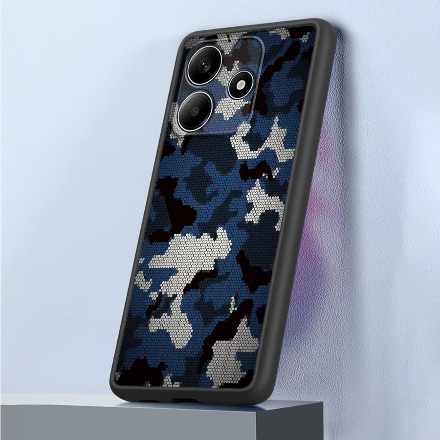 Чехол-накладка для телефона Funda Back для Xiaomi Redmi Note 14 12 9S 13 Pro Plus 11 14C 10 A4 13C Ретро-дизайн Камуфляж