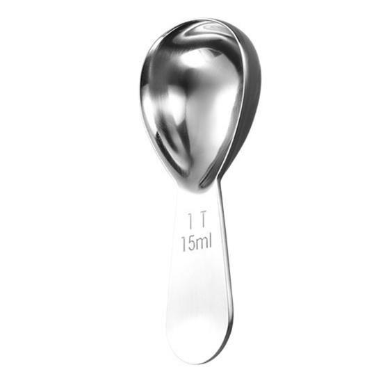 Кофейная ложка из нержавеющей стали, мерная ложка 15/30 мл, столовая ложка для молотого кофе, сахара, специй, короткая ручка, кухонный измерительный инструмент