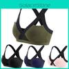 Удобный женский спортивный бюстгальтер с перекрестным дизайном спереди и однотонной расцветкой для йоги