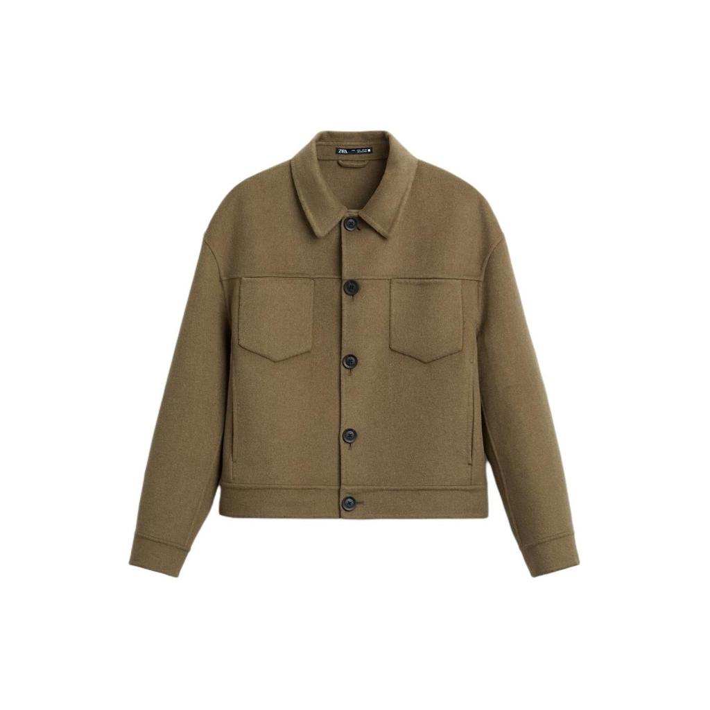 Zara Solid Color Lapel Single Breasted Long Sleeve Jacket Men Jackets Gray 5854654 706