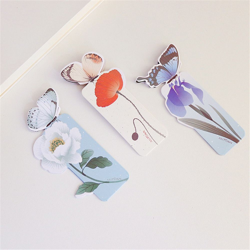 Fashion Student Cute 3D Butterfly Bookmarks Paper Bookmark Stationery Bookmark