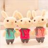 13CM Cartoon Scarf Bear Plush Toys  Rabbit Stuffed Toy Keychain Pendant Bag Pendant Christmas Gift For Girl Or Boys