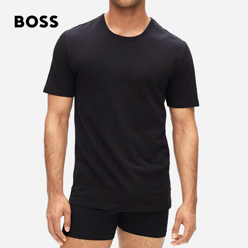 BOSS Мужская однотонная футболка с вышитым логотипом и круглым вырезом (3-Pack)