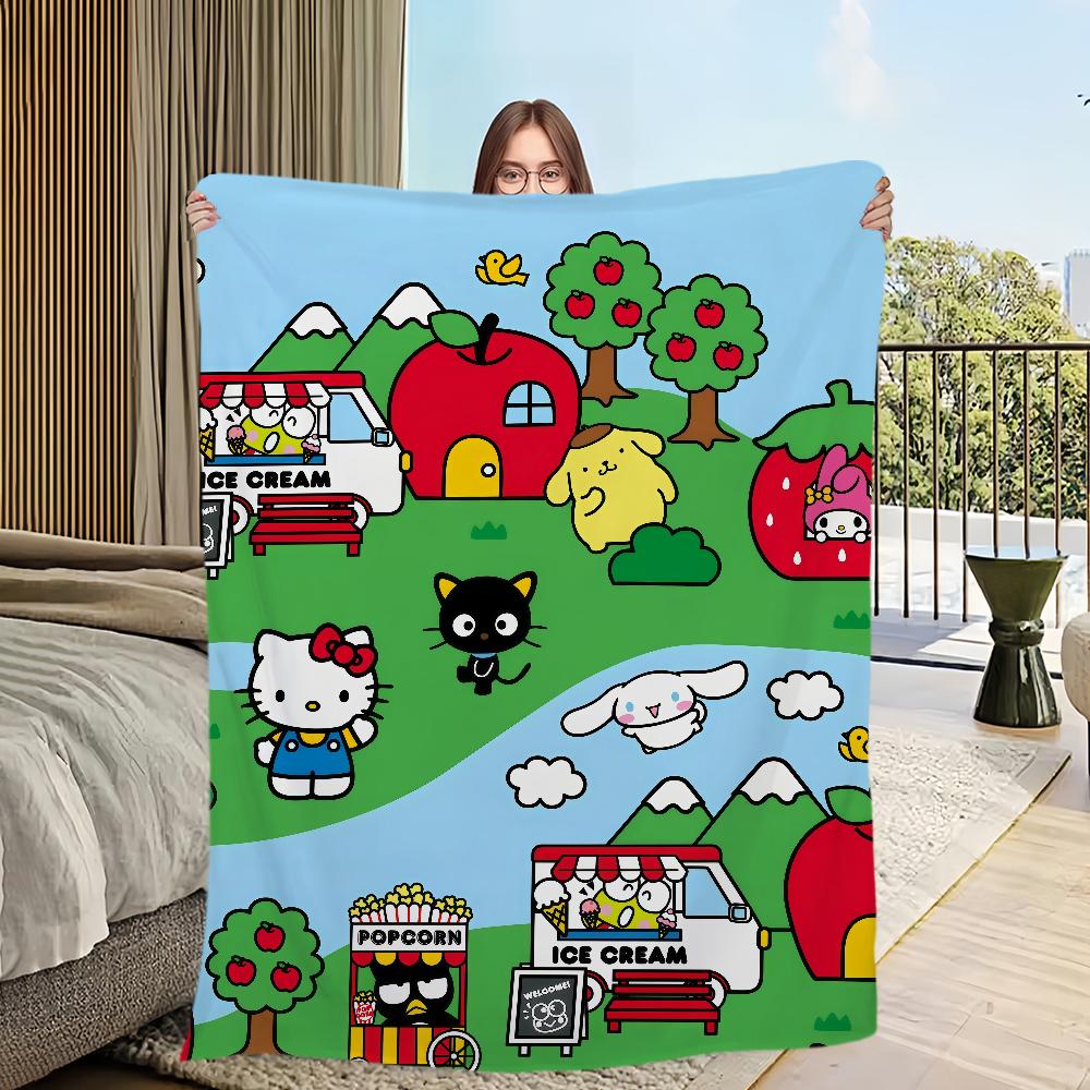 Одеяло теплое мягкое Hello плюшевое K-KittyS мультяшное каваи одеяло для милого дивана гостиной офиса спальни путешествий подарок Фланель