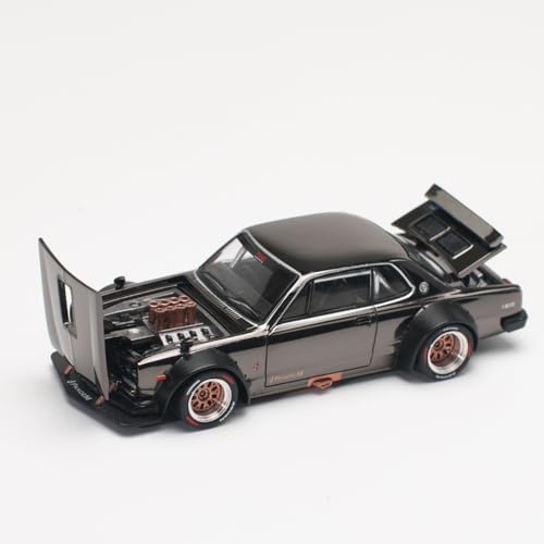 POP RACE 1/64 SKYLINE GT-R V8 DRIFT (HAKOSUKA) DARK CHROME Finished Product