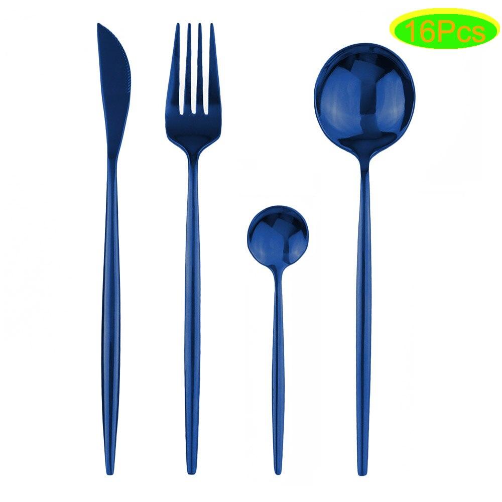 16 шт. черный набор столовых приборов 18/0 набор столовой посуды из нержавеющей стали кухонный золотой набор посуды нож вилка ложка столовые приборы