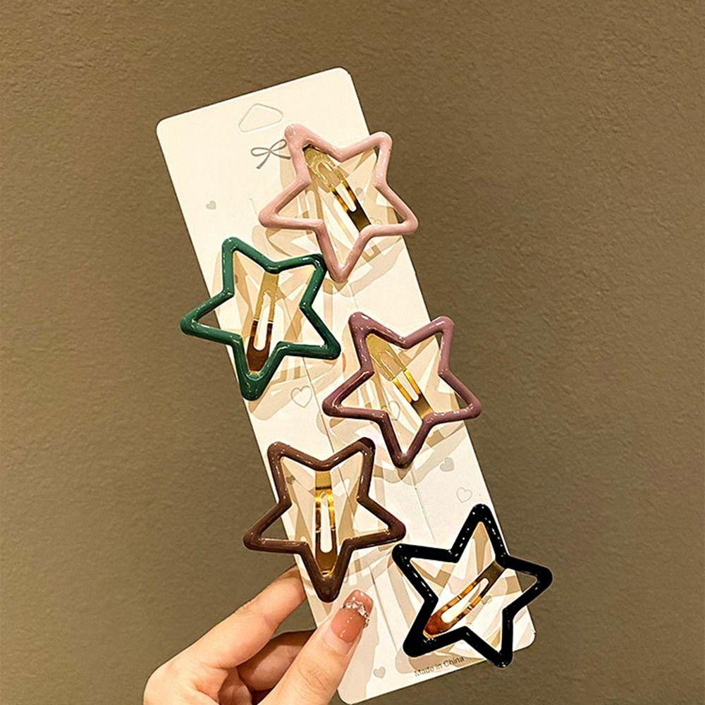 Pentagonal Star Side Barrettes Zinc Zinc Alloy Y2k Hairpin Sweet Star BB Hair Clip Girls