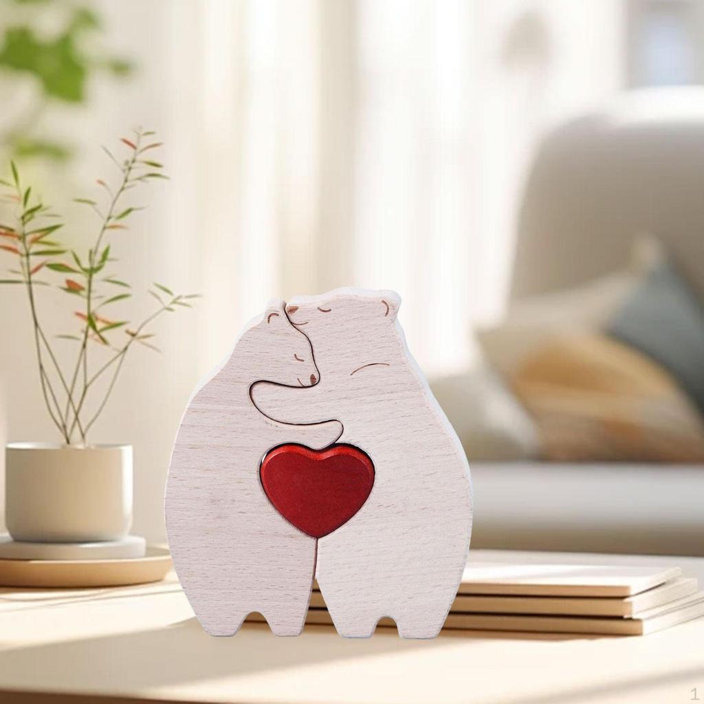 Bear Family Wooden Art Puzzle Bears Ornament Educational Toy,Family Keepsake,Wooden