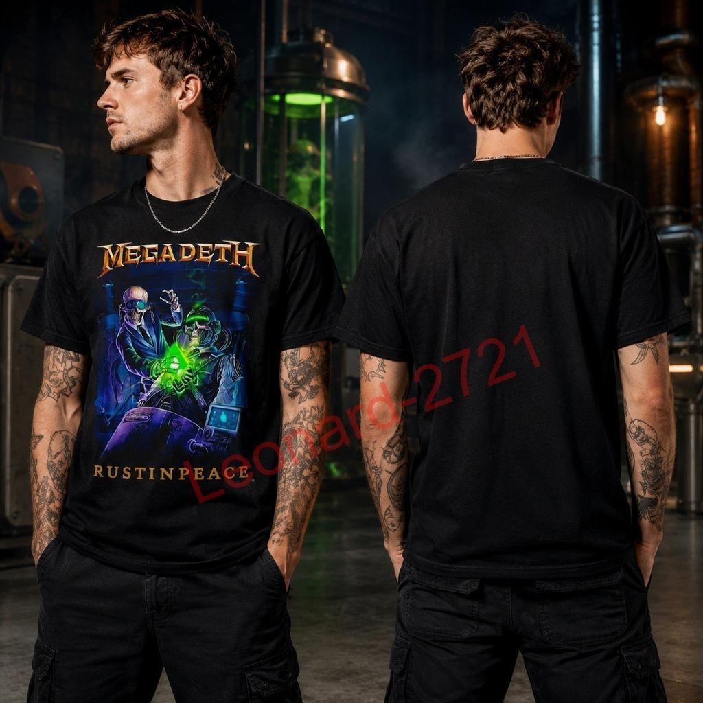 Редкая футболка Megadeth Rust in Peace, Унисекс Черная футболка, Размер S 5XL