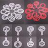 8Pcs Coffee Mold Christmas Pattern Portable Plastic Latte Coffee Decorating Stencil for Coffee Shop