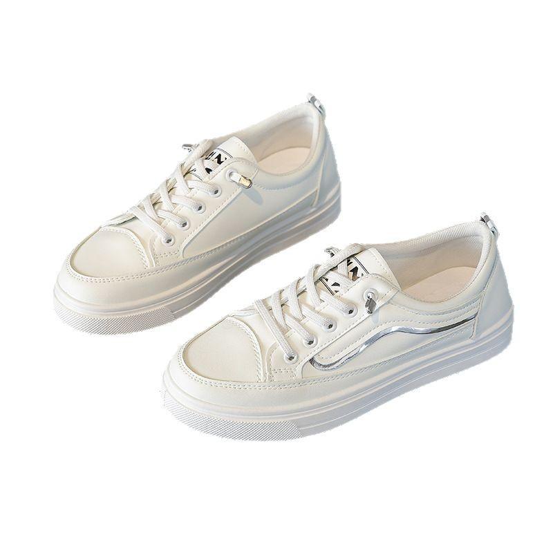 2025 весна новые женские туфли спортивные универсальные белые туфли женские повседневные кожаные туфли с одной педалью модные туфли