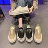Холщовые туфли на толстой подошве на одной педали для женской коллекции весна 2025, новые универсальные повседневные без шнуровки, не утомляют ноги, белые туфли, кеды