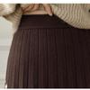 Зимние трикотажные юбки, женские плиссированные юбки с высокой талией и большими качелями, офисные женские туфли