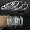 New Retro Cuff Bracelets Tibetan Silver Metal Carving Fish Elephant Flower Bangles Vintage Gypsy Jewelry Female Gifts