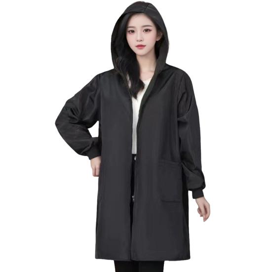 Пальто с защитой от масла и высокой цветовой насыщенностью, женская куртка с капюшоном и длинным рукавом, термоизоляционная водонепроницаемая верхняя одежда