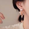 Модные розовые серьги-капли с кисточками из жемчуга и кристаллов для женщин и девочек, летние милые серьги, подходящие к платью, ювелирные изделия в подарок