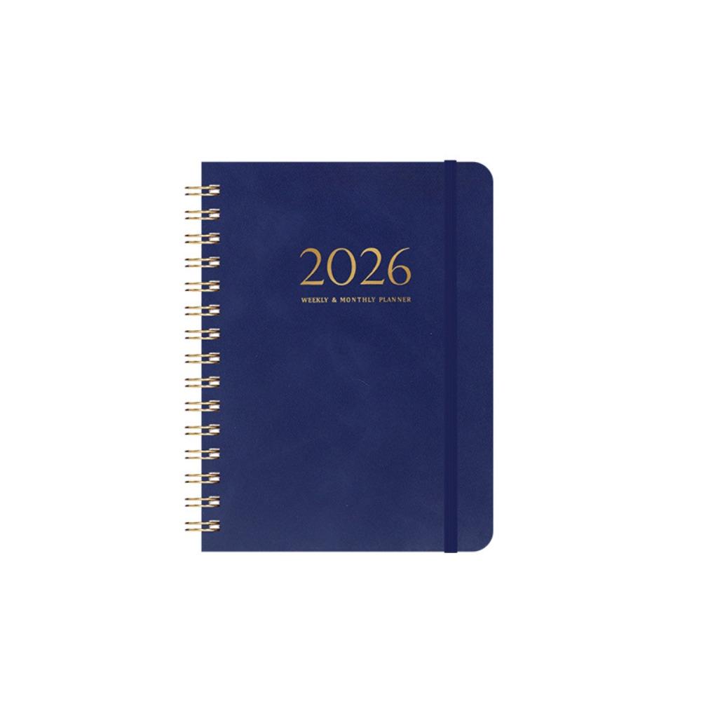 PU Leather Cover 2026 Weekly Monthly Planner Calendar Daily Notebook  Record
