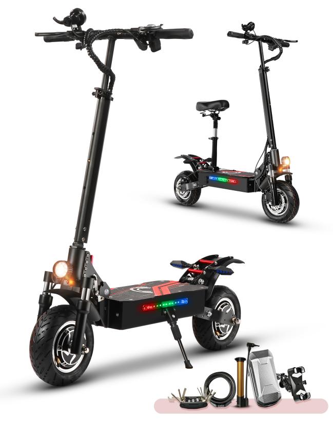 New Q7Pro Electric Scooter 3200W Dual Motor 52V19AH Battery Dual Drive 10 inch Silent Tire Adult Foldable Electric Scooter