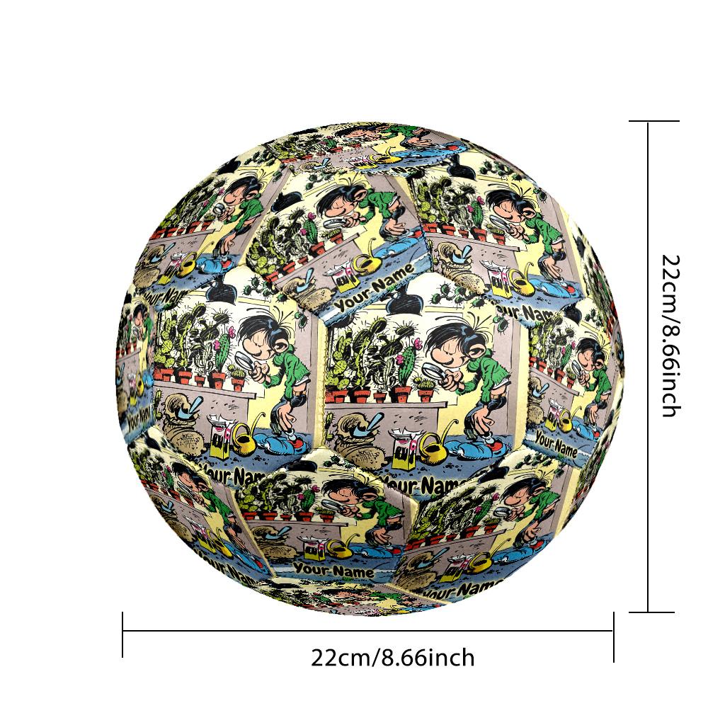 Custom Text Size 5 Soccer Ball, Standard Match Football For OutdoorGaston Lagaffe