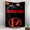 Tapestry Twenty One Pilots Duo Black Outfits Red Logo Wall Hanging for Alternative Emo Music Room Decor