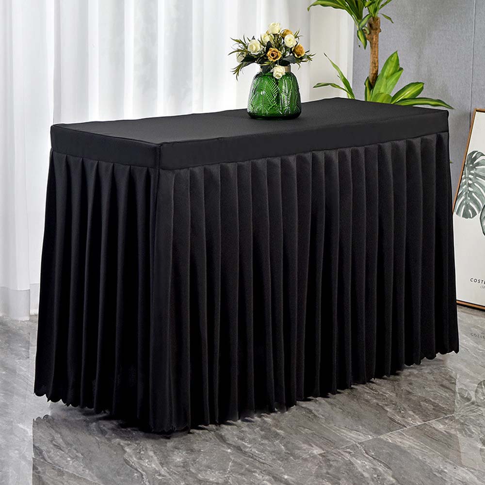 Rectangular Tablecloth Conference Exhibition Solid Table Cover Elegant Table Skirt For Wedding Banquet Party Desk Decor