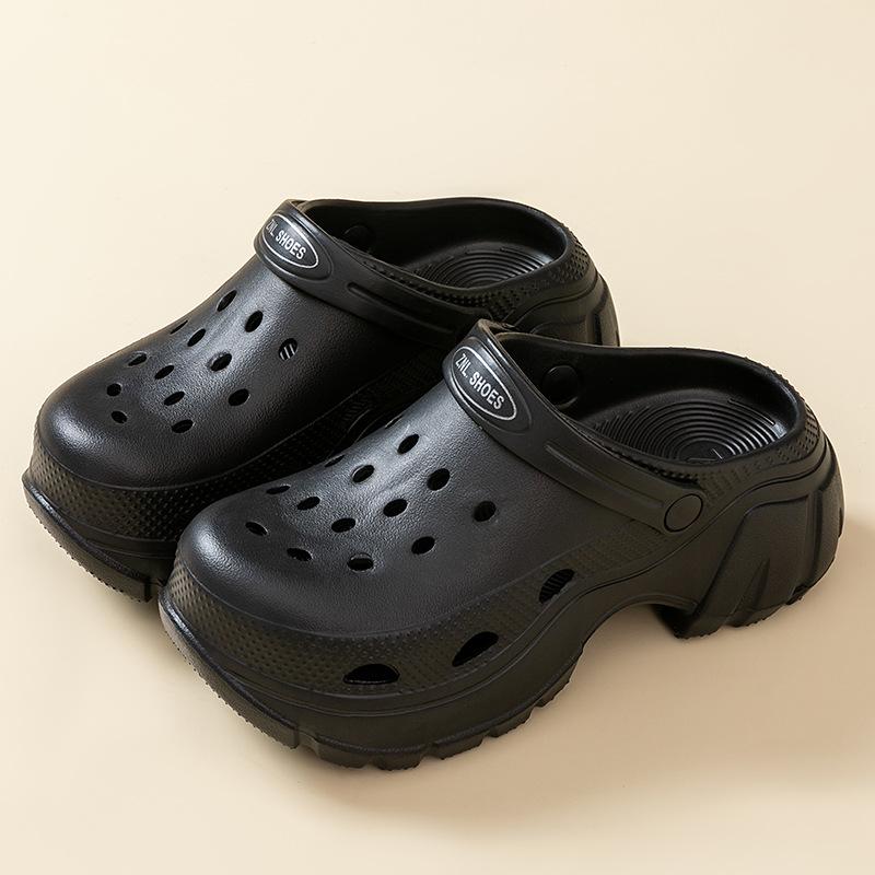 Туфли с дырочками женские летние новые милые сандалии на платформе нескользящие пляжные тапочки медсестры