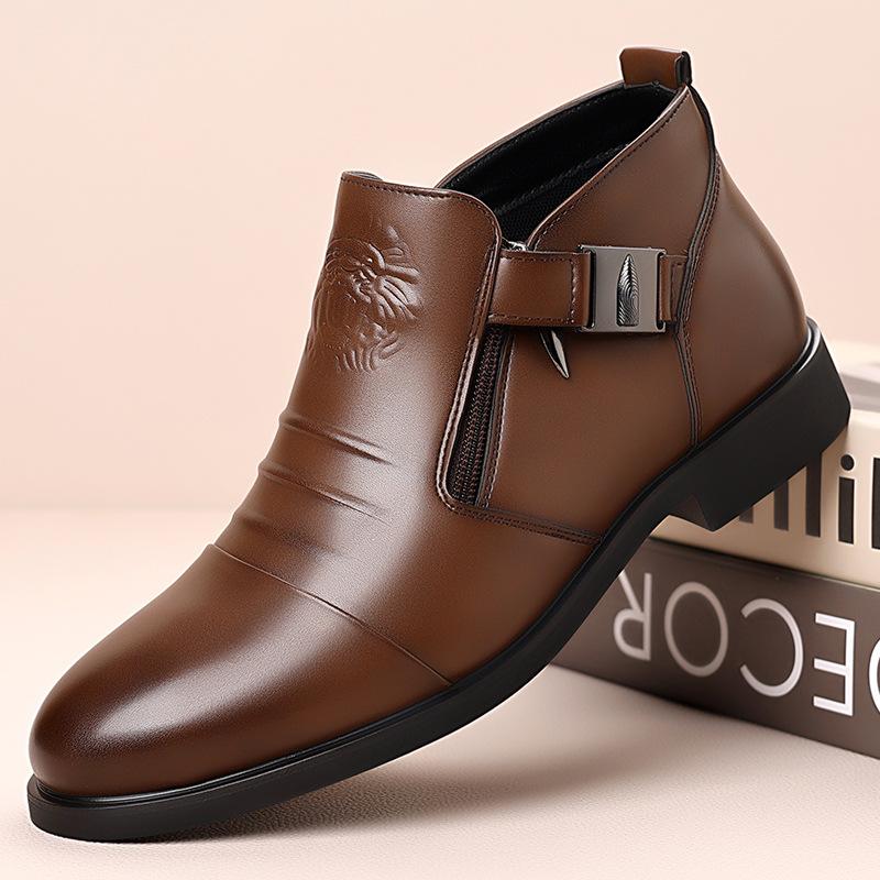 2025 Autumn Early Winter Shoes Mens Ankle Boots Flat Brand Male Footwear British Style Single Boots