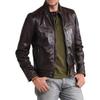 Men's Genuine Lambskin Brown Leather Jacket Stylish Motorcycle Bomber Biker Outerwear MJ 69