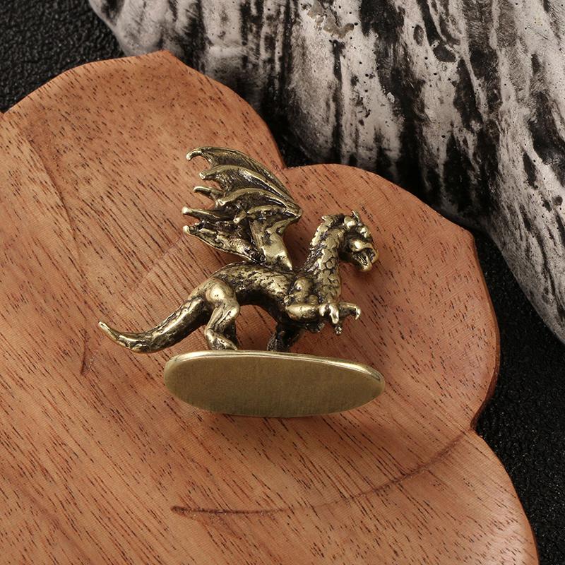 Твердая медная статуэтка птерозавра дракона в стиле Варкрафт, настольное украшение, фигурки мифических зверей, ретро-украшение для дома в стиле фэн-шуй