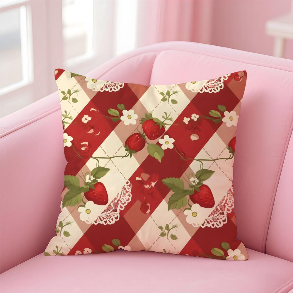 Colorful checkered pattern Cushion Cover Pillow Case Soft Skin Friendly Fabric Comfort Concealed Zipper