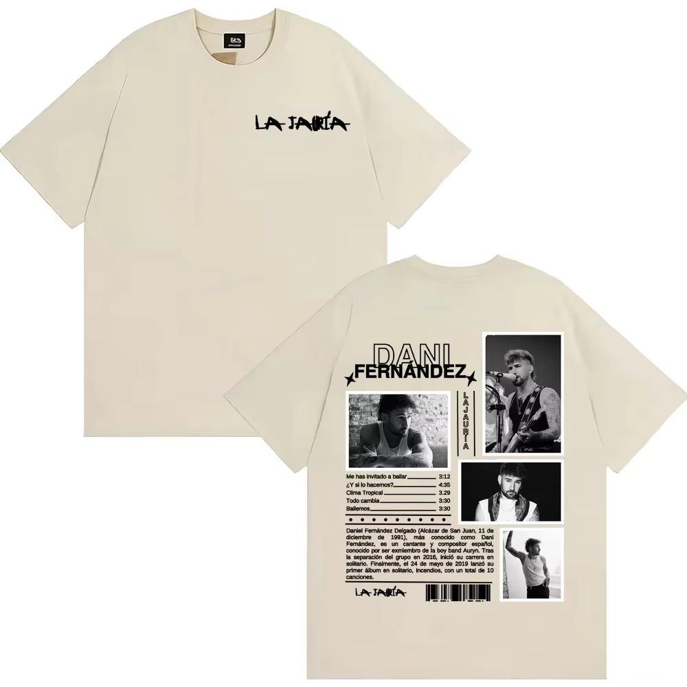 Singer Dani Fernandez La Jauria Album Tour T Shirt Men Women Casual Cotton Short Sleeve T-shirt Fashion Retro Oversized T Shirts