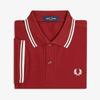 Fred Perry [M3600] Рубашка Fred Perry с двумя полосками - Жженый красный/Снежно-белый Afpm2613600-07B